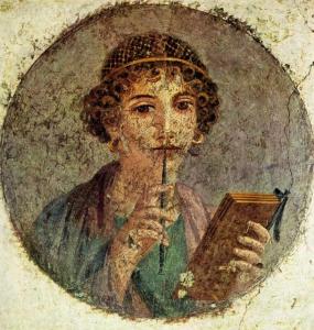 Sappho, roman fresco
